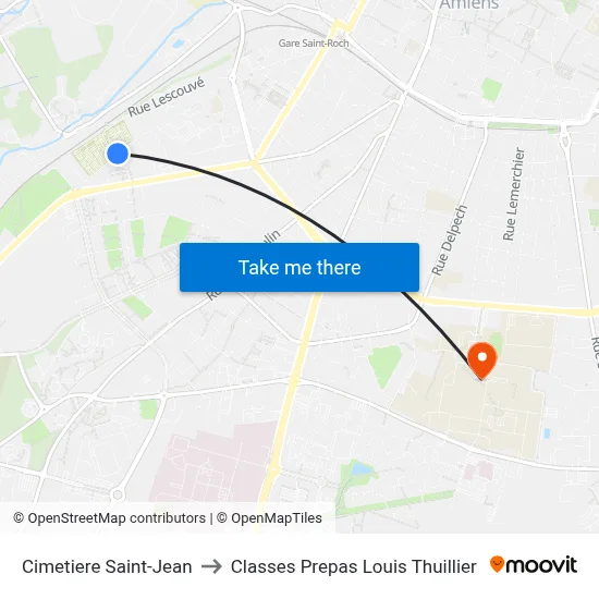 Cimetiere Saint-Jean to Classes Prepas Louis Thuillier map