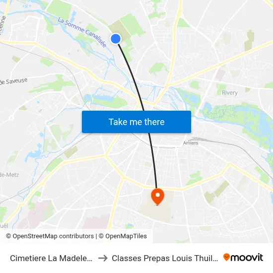 Cimetiere La Madeleine to Classes Prepas Louis Thuillier map