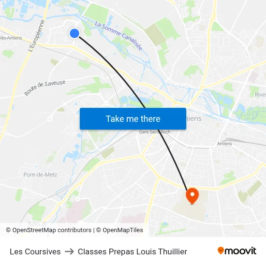 Les Coursives to Classes Prepas Louis Thuillier map