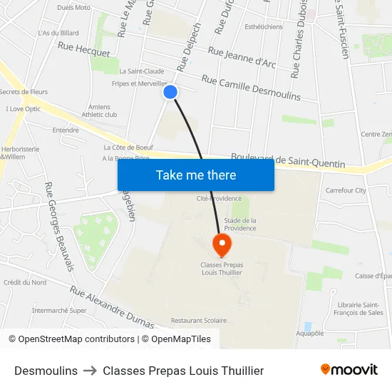 Desmoulins to Classes Prepas Louis Thuillier map