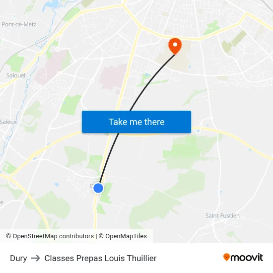 Dury to Classes Prepas Louis Thuillier map