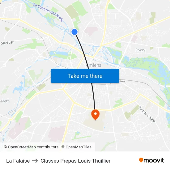 La Falaise to Classes Prepas Louis Thuillier map