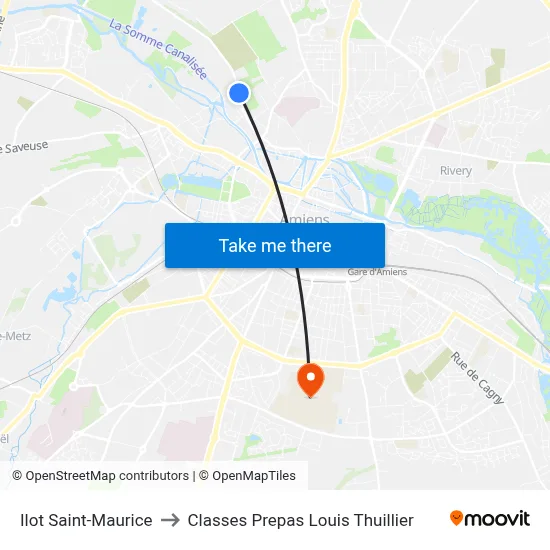Ilot Saint-Maurice to Classes Prepas Louis Thuillier map