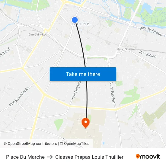 Place Du Marche to Classes Prepas Louis Thuillier map
