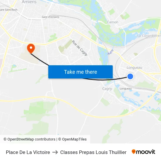 Place De La Victoire to Classes Prepas Louis Thuillier map