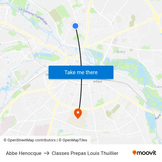 Abbe Henocque to Classes Prepas Louis Thuillier map