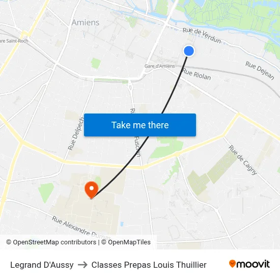 Legrand D'Aussy to Classes Prepas Louis Thuillier map