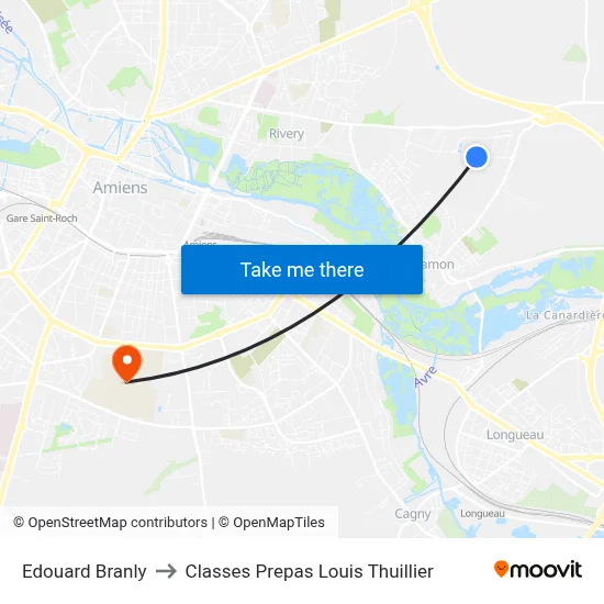 Edouard Branly to Classes Prepas Louis Thuillier map