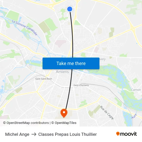 Michel Ange to Classes Prepas Louis Thuillier map