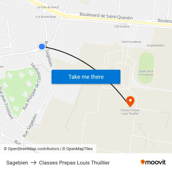 Sagebien to Classes Prepas Louis Thuillier map