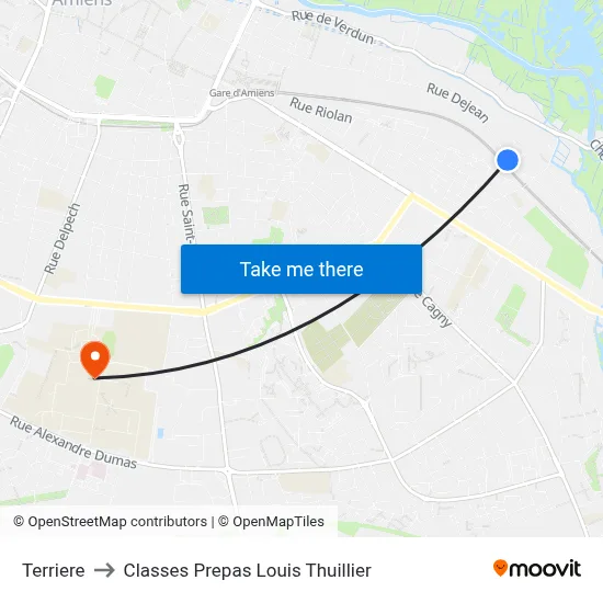 Terriere to Classes Prepas Louis Thuillier map