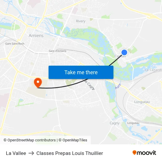 La Vallee to Classes Prepas Louis Thuillier map