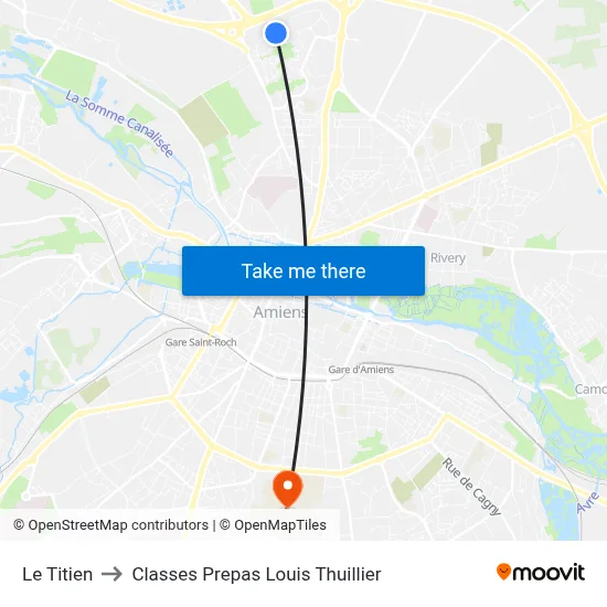 Le Titien to Classes Prepas Louis Thuillier map
