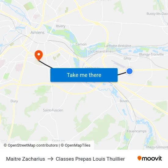 Maitre Zacharius to Classes Prepas Louis Thuillier map