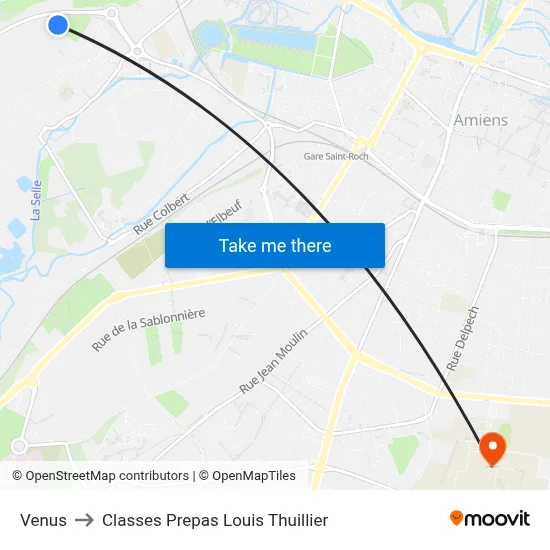 Venus to Classes Prepas Louis Thuillier map