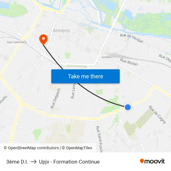 3ème D.I. to Upjv - Formation Continue map