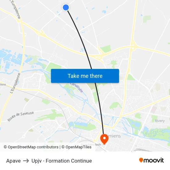 Apave to Upjv - Formation Continue map