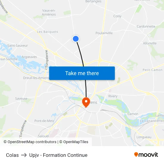 Colas to Upjv - Formation Continue map