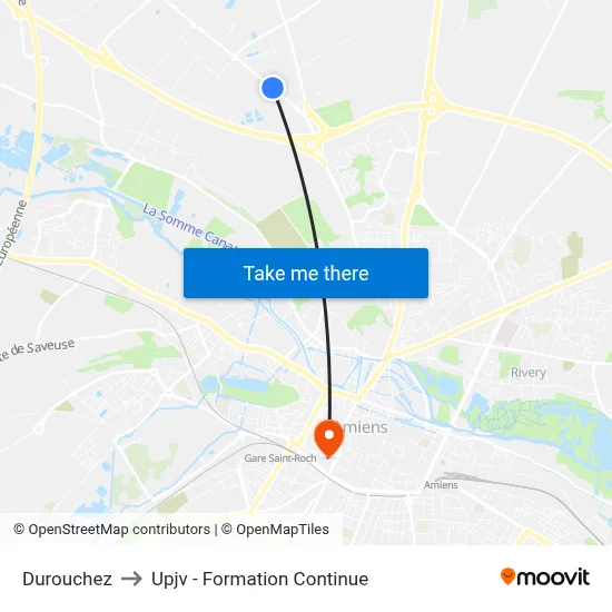 Durouchez to Upjv - Formation Continue map