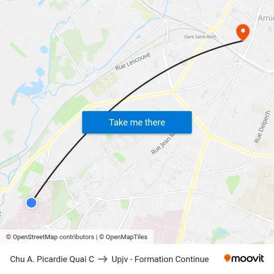 Chu A. Picardie Quai C to Upjv - Formation Continue map