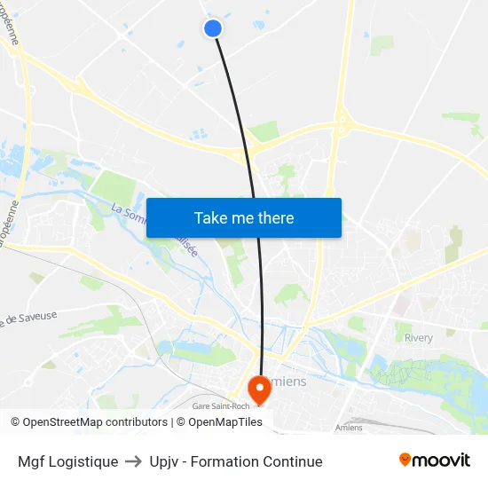 Mgf Logistique to Upjv - Formation Continue map