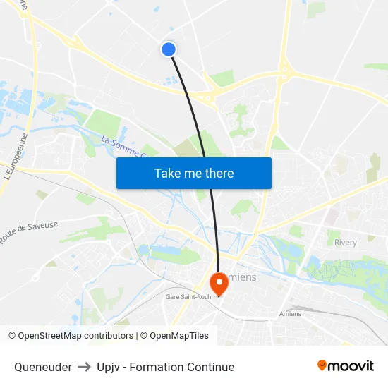 Queneuder to Upjv - Formation Continue map