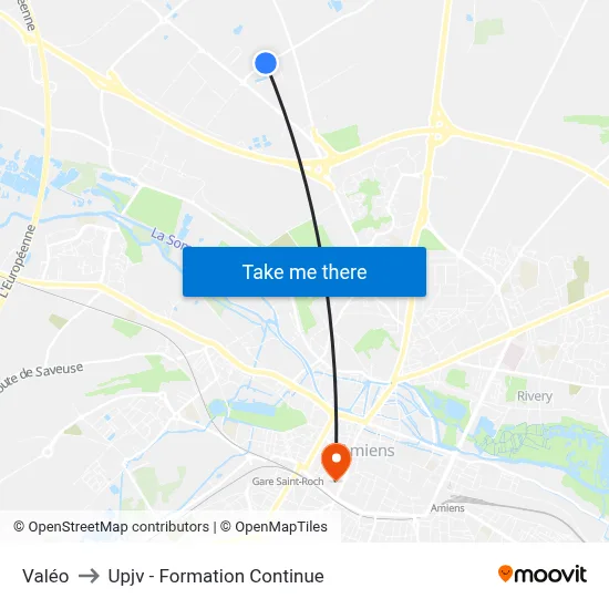 Valéo to Upjv - Formation Continue map