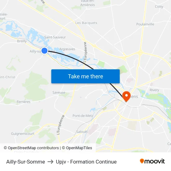 Ailly-Sur-Somme to Upjv - Formation Continue map