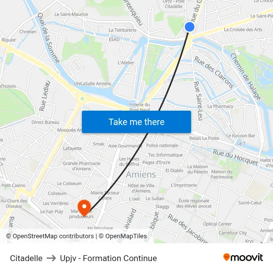 Citadelle to Upjv - Formation Continue map