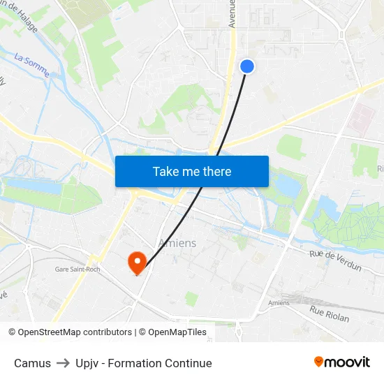 Camus to Upjv - Formation Continue map