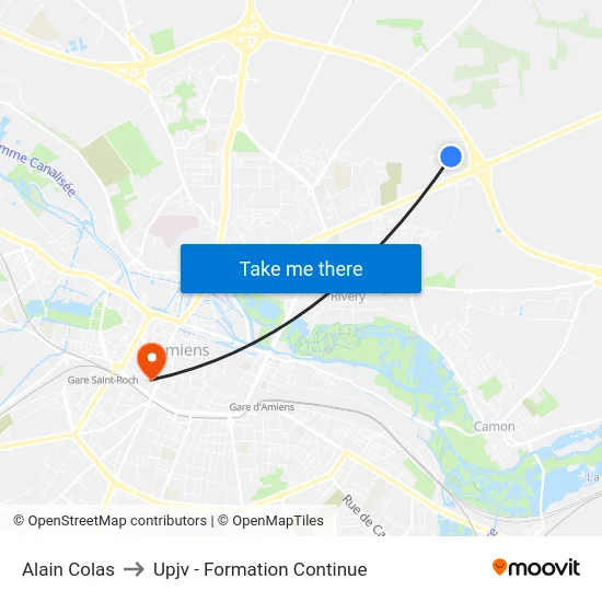 Alain Colas to Upjv - Formation Continue map