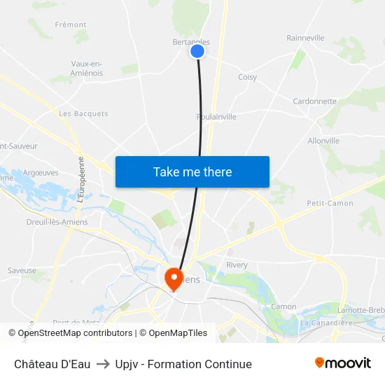 Château D'Eau to Upjv - Formation Continue map