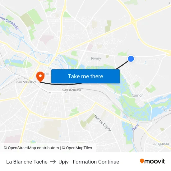 La Blanche Tache to Upjv - Formation Continue map