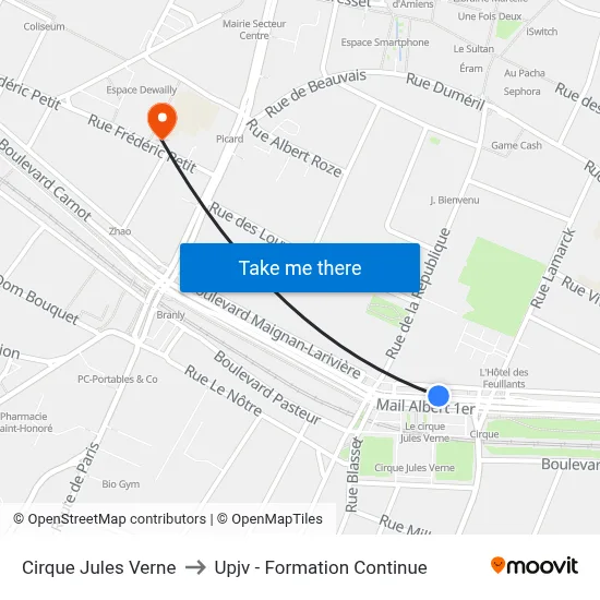 Cirque Jules Verne to Upjv - Formation Continue map