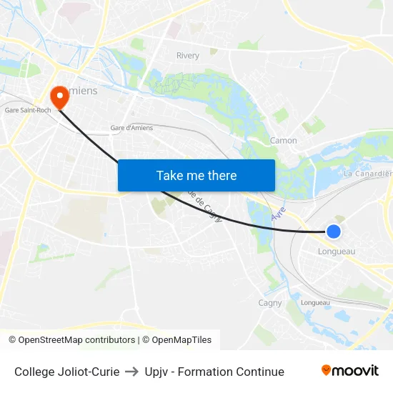 College Joliot-Curie to Upjv - Formation Continue map