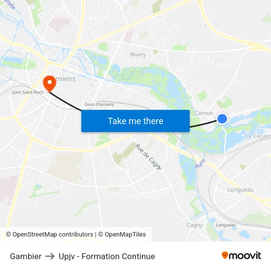 Gambier to Upjv - Formation Continue map