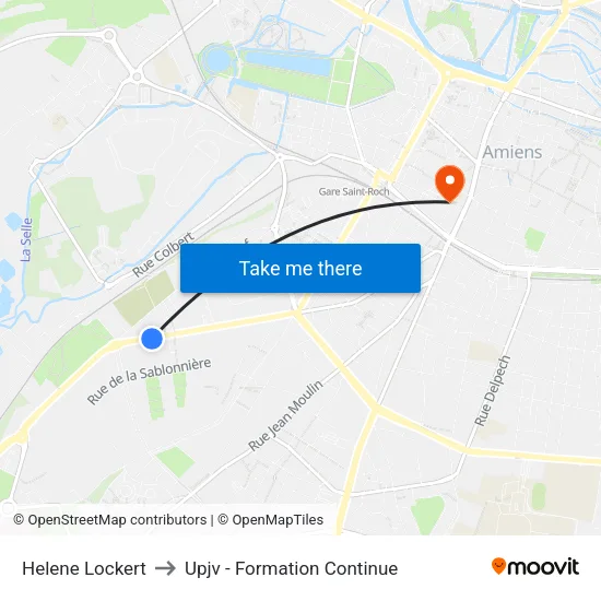 Helene Lockert to Upjv - Formation Continue map