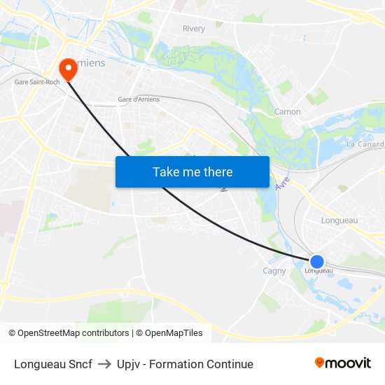 Longueau Sncf to Upjv - Formation Continue map