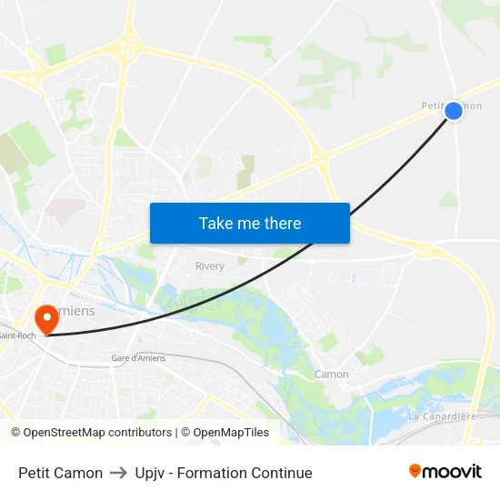 Petit Camon to Upjv - Formation Continue map
