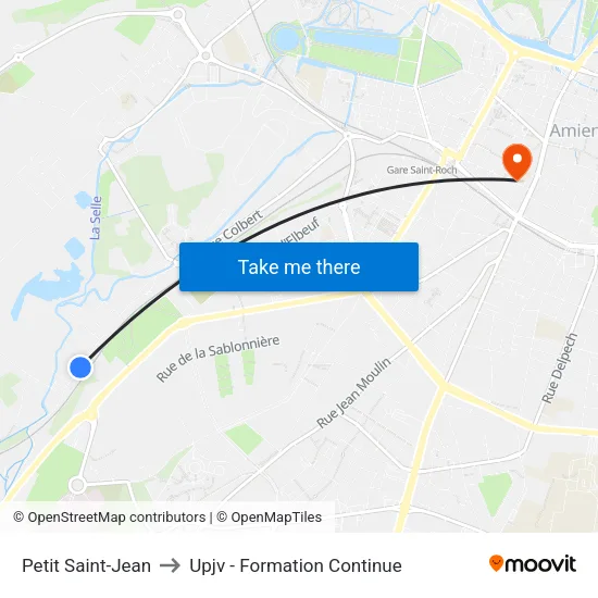 Petit Saint-Jean to Upjv - Formation Continue map
