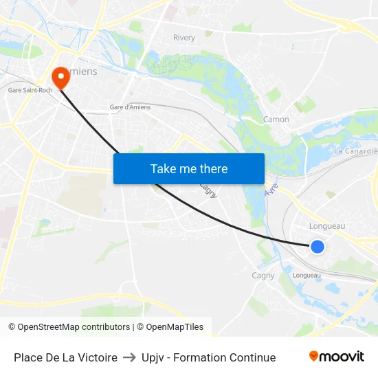Place De La Victoire to Upjv - Formation Continue map