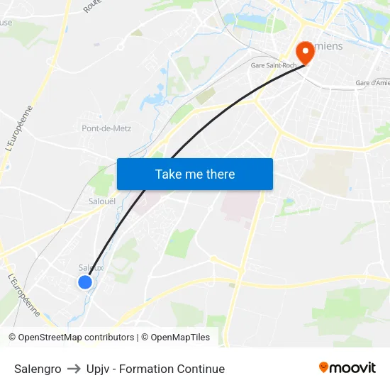 Salengro to Upjv - Formation Continue map