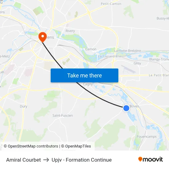Amiral Courbet to Upjv - Formation Continue map