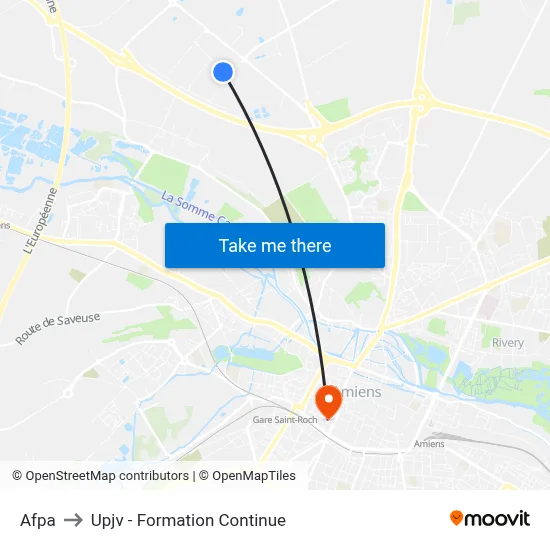 Afpa to Upjv - Formation Continue map