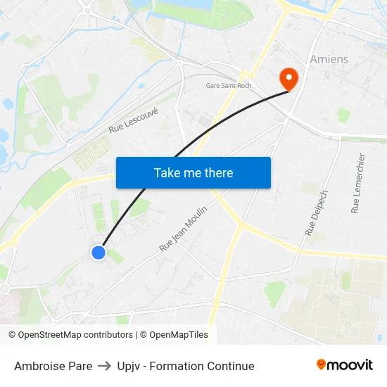 Ambroise Pare to Upjv - Formation Continue map