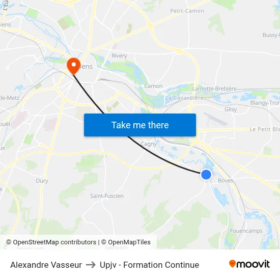 Alexandre Vasseur to Upjv - Formation Continue map