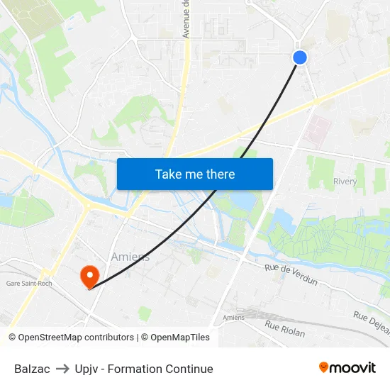 Balzac to Upjv - Formation Continue map