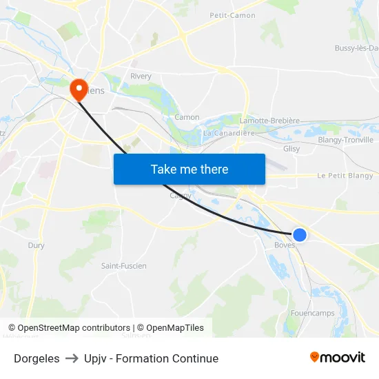 Dorgeles to Upjv - Formation Continue map