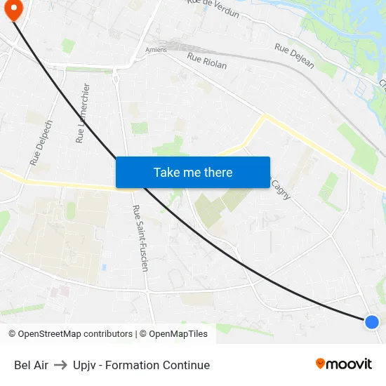 Bel Air to Upjv - Formation Continue map