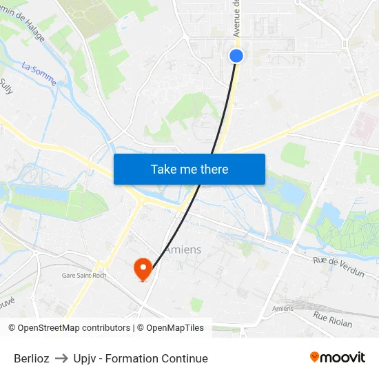 Berlioz to Upjv - Formation Continue map